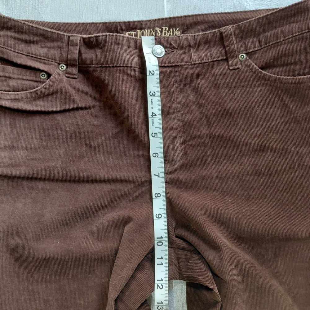 St. John's Bay Secretly Slender Bootcut Corduroy Pants Women's 10 Brown Mid Rise - Picture 9 of 13